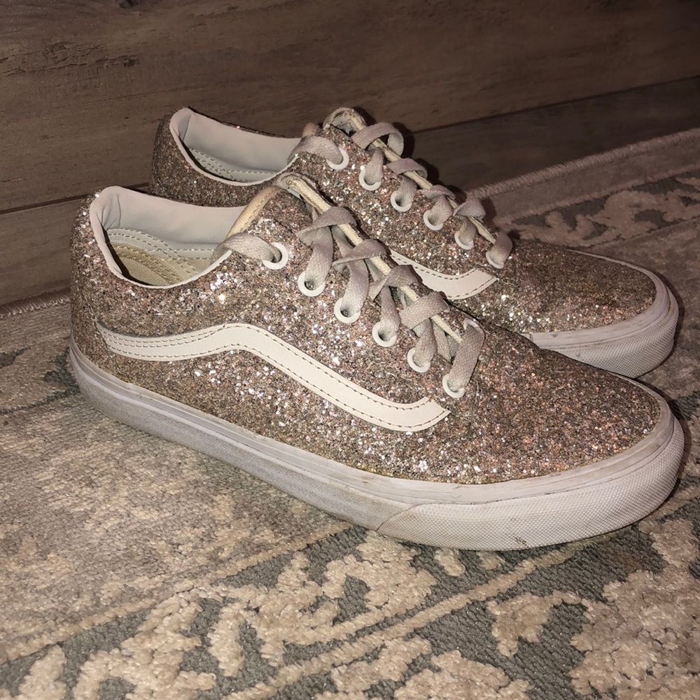 Vans gold glitter shoes size 6.5